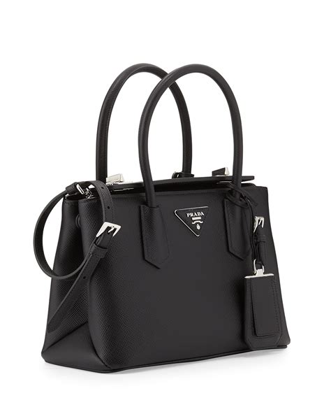 prada twin saffiano cuir tote|Prada saffiano black small.